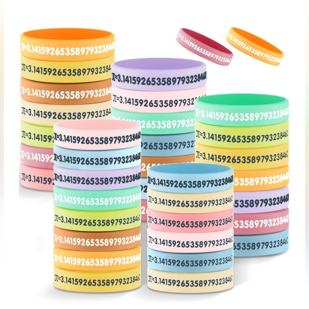 36 Pcs Math Gifts Teacher Bracelet‎ Pi Day Wristbands 3.14 Fun